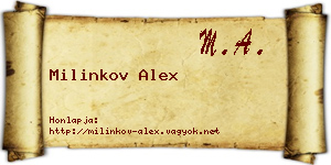 Milinkov Alex névjegykártya